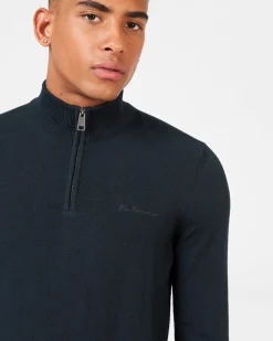 Ben Sherman Sweaters & Knits^Merino Knit Half-Zip Sweater - Black
