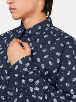 Ben Sherman Shirts^Micro Paisley Print Shirt - Dark Navy