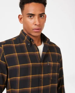 Ben Sherman Shirts^Oversized Brushed Check Shirt - Black