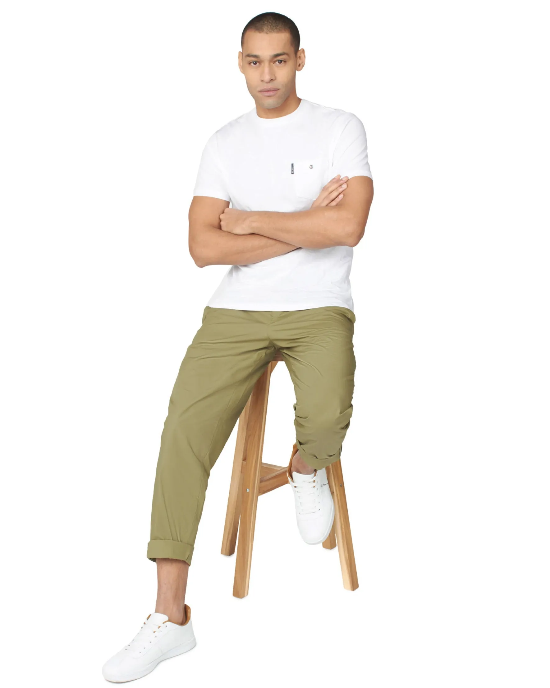 Ben Sherman Pants & Shorts^Poplin Relaxed-Taper Pleated Trouser - Olive