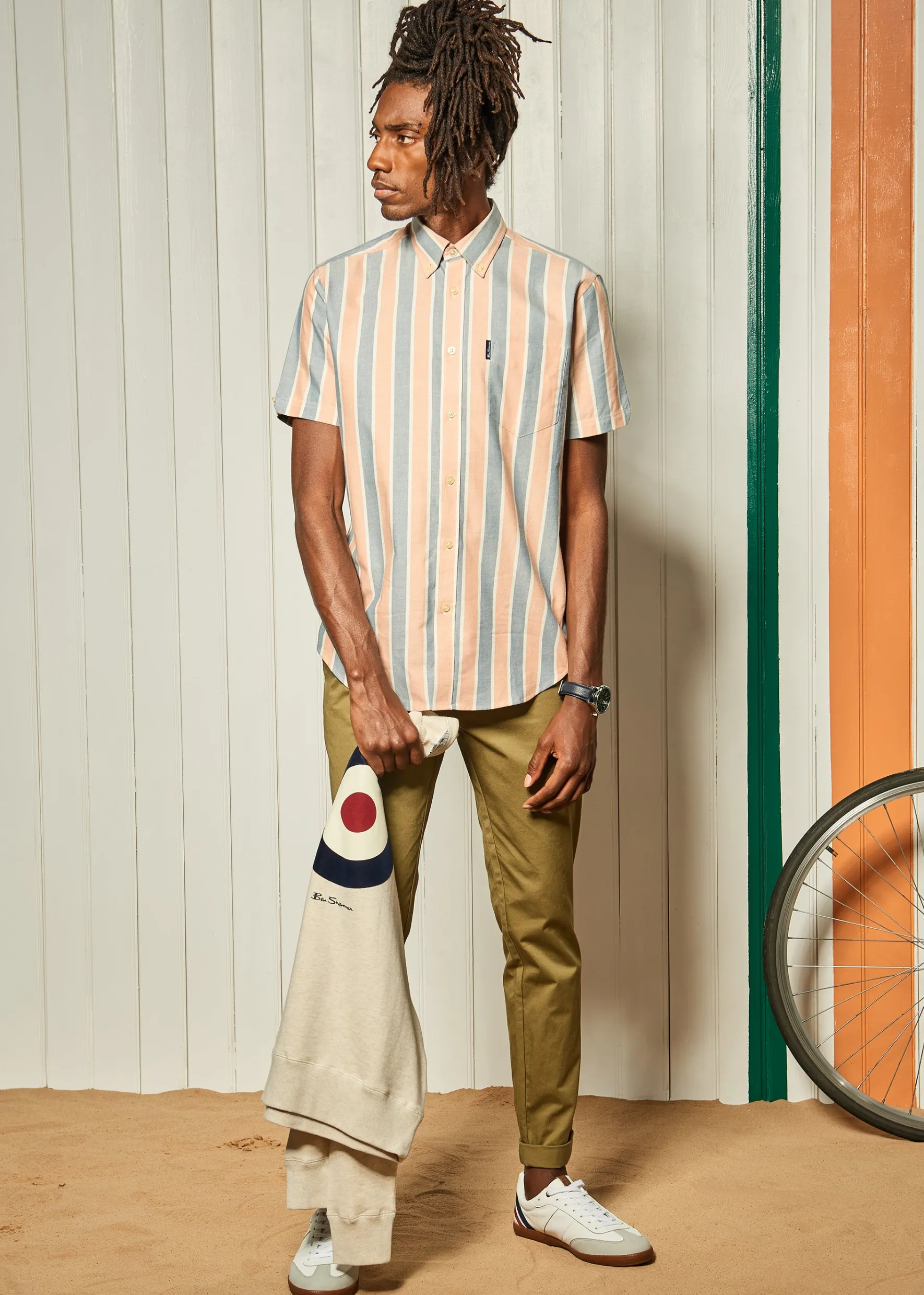 Ben Sherman Pants & Shorts^Poplin Relaxed-Taper Pleated Trouser - Olive