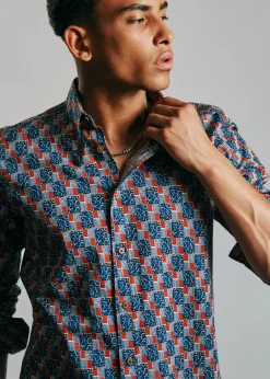 Ben Sherman Shirts^1950s Checkerboard Print Shirt Indigo