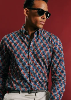 Ben Sherman Shirts^1950s Checkerboard Print Shirt Indigo