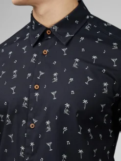 Ben Sherman Shirts^Scattered Print Shirt - Black