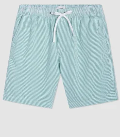Ben Sherman Pants & Shorts^Seersucker Bengal Stripe Short - Green Green/Ecru