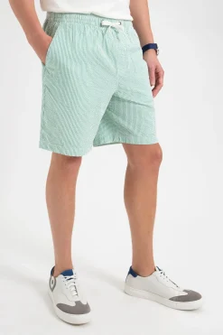 Ben Sherman Pants & Shorts^Seersucker Bengal Stripe Short - Green Green/Ecru