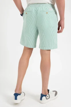 Ben Sherman Pants & Shorts^Seersucker Bengal Stripe Short - Green Green/Ecru