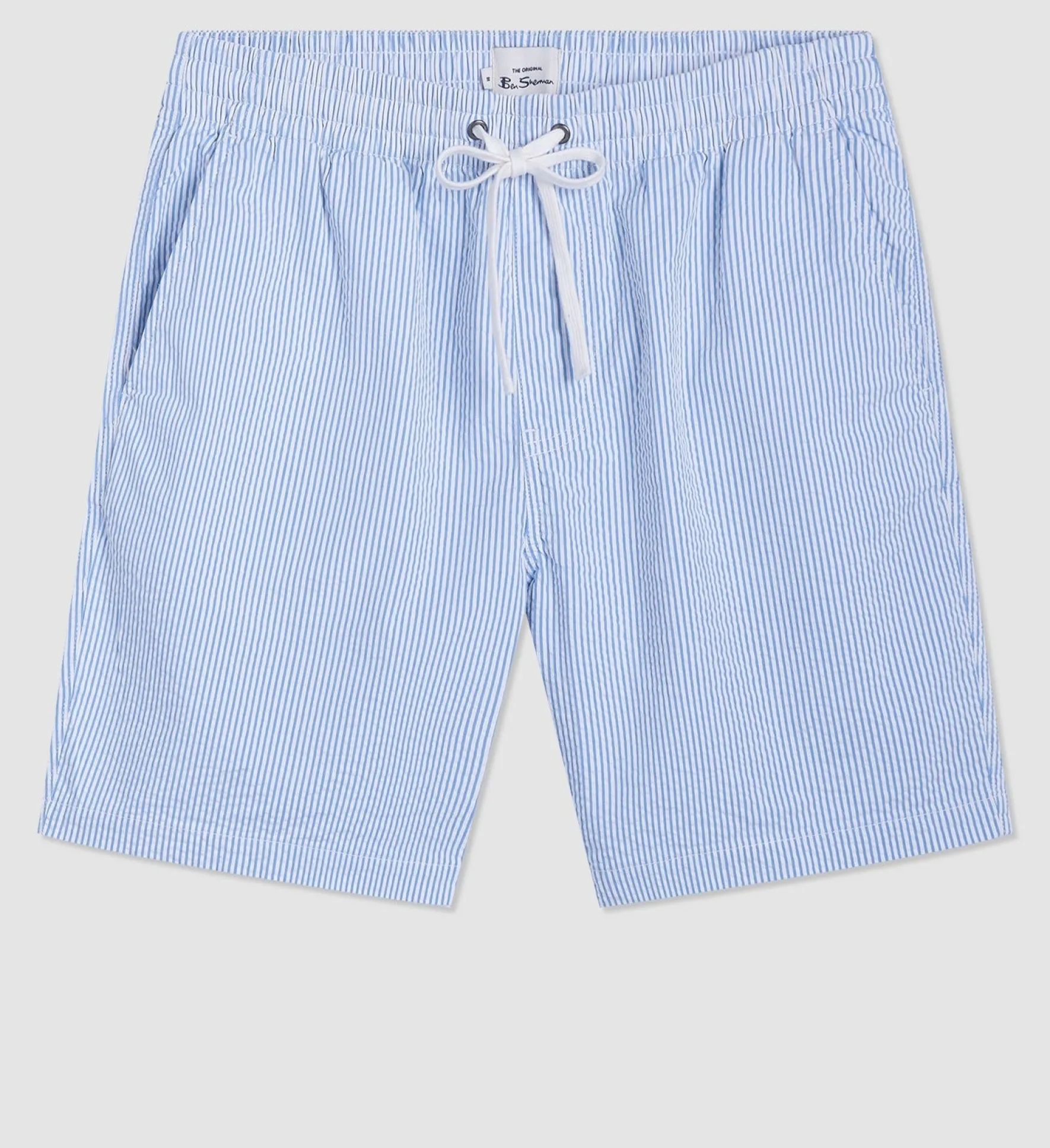 Ben Sherman Pants & Shorts^Seersucker Bengal Stripe Short - Light Blue Light Blue/Ecru