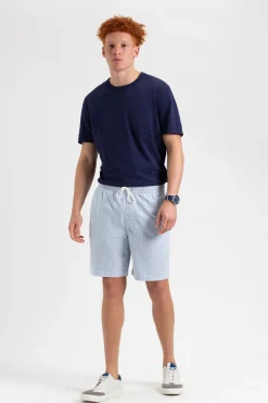 Ben Sherman Pants & Shorts^Seersucker Bengal Stripe Short - Light Blue Light Blue/Ecru