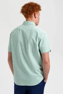 Ben Sherman Shirts^Seersucker Bengal Stripe Shirt - Green Green/Ecru
