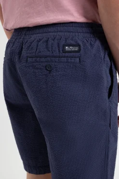 Ben Sherman Pants & Shorts^Seersucker Slim Fit Bengal Stripe Short - Navy