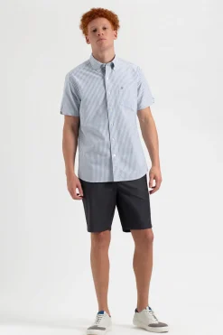 Ben Sherman Shirts^Short Sleeve Brighton Oxford Organic Shirt - Indigo Bengal Stripe
