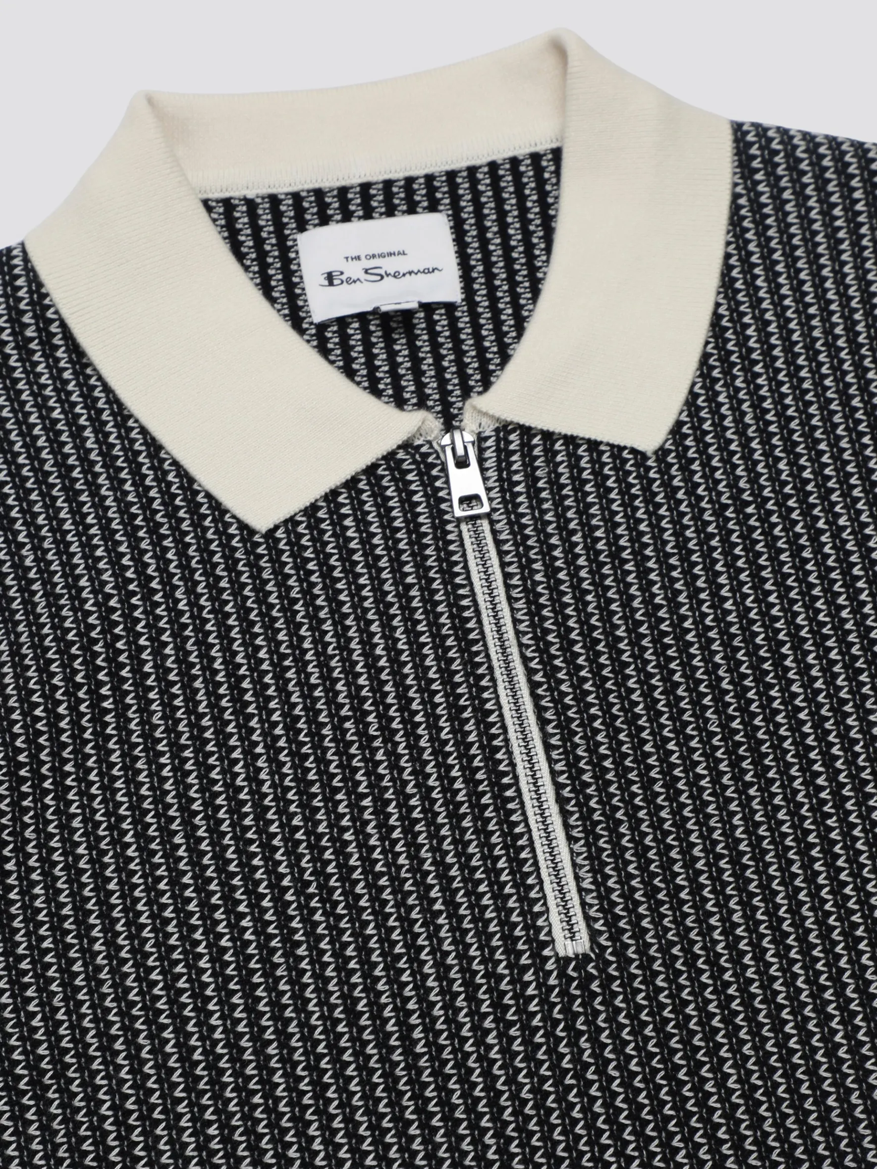 Ben Sherman Sweaters & Knits^Signature Bicolor Zip Neck Polo - Ivory