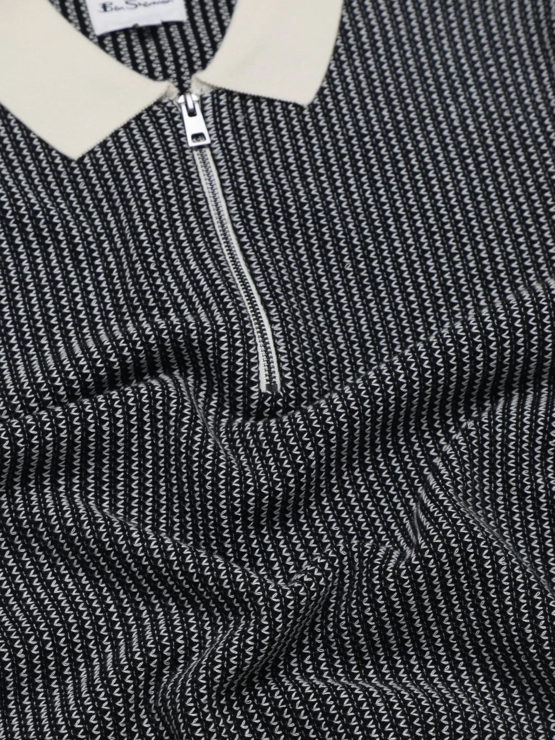 Ben Sherman Sweaters & Knits^Signature Bicolor Zip Neck Polo - Ivory