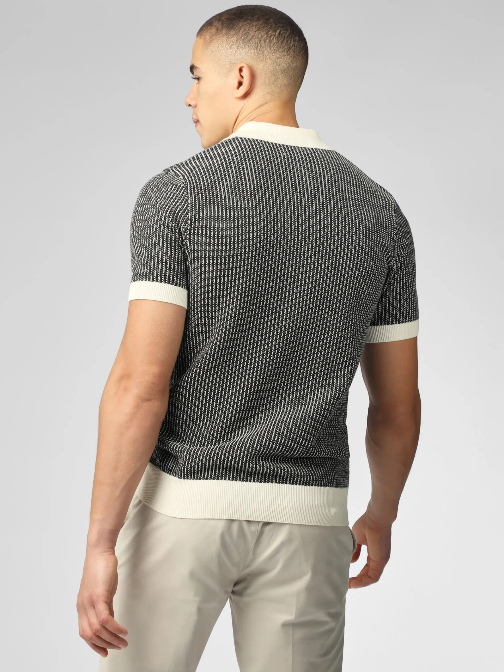 Ben Sherman Sweaters & Knits^Signature Bicolor Zip Neck Polo - Ivory