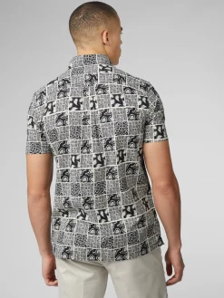 Ben Sherman Shirts^Signature Checkerboard Paisley Print - Black