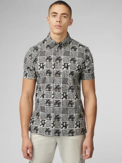 Ben Sherman Shirts^Signature Checkerboard Paisley Print - Black