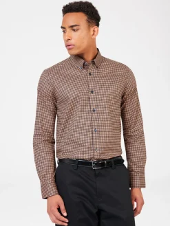 Ben Sherman Shirts^Signature Chevron Print Shirt Burnt Orange