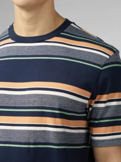 Ben Sherman T-Shirts & Tees^Signature Engineered Stripe Tee - Dark Navy