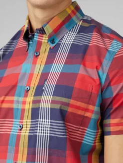 Ben Sherman Shirts^Signature Large Madras Check Shirt - Scarlett