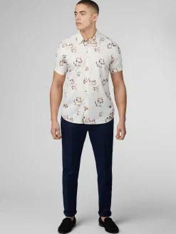 Ben Sherman Shirts^Signature Linear Floral Print Shirt - Ivory