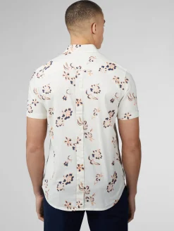 Ben Sherman Shirts^Signature Linear Floral Print Shirt - Ivory