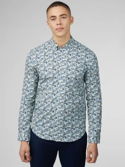 Ben Sherman Shirts^Signature Multicolor Floral Print Shirt - Petrol