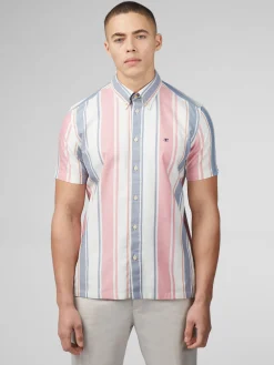 Ben Sherman Shirts^Signature Multicolor Stripe Shirt - Dark Pink