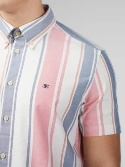 Ben Sherman Shirts^Signature Multicolor Stripe Shirt - Dark Pink