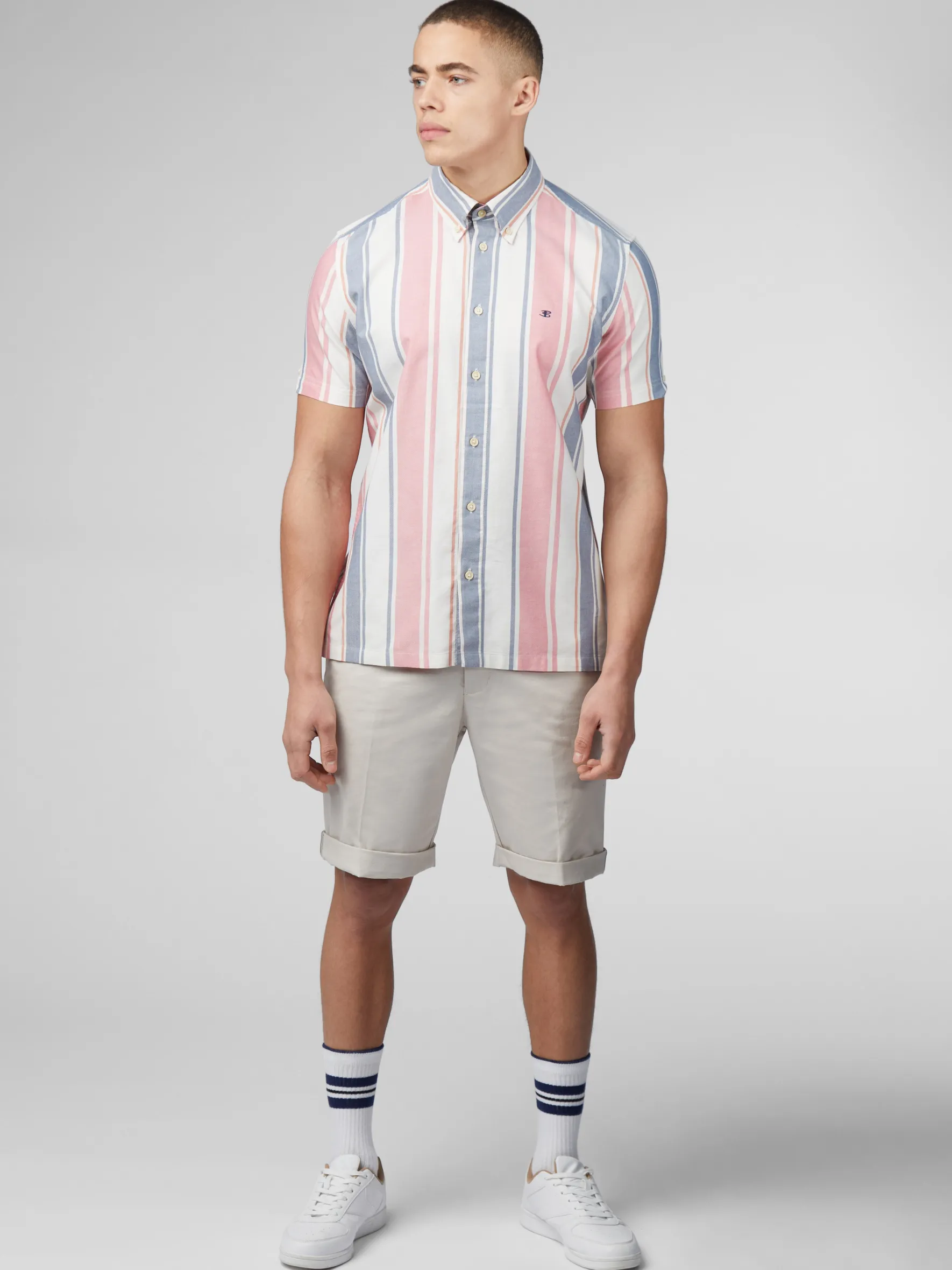 Ben Sherman Shirts^Signature Multicolor Stripe Shirt - Dark Pink