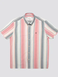 Ben Sherman Shirts^Signature Multicolor Stripe Shirt - Dark Pink