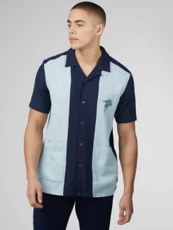 Ben Sherman Shirts^Signature Recycled Boucle Resort Shirt - Dark Navy