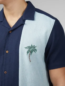 Ben Sherman Shirts^Signature Recycled Boucle Resort Shirt - Dark Navy