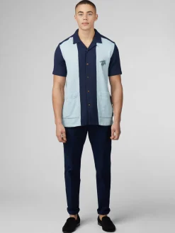 Ben Sherman Shirts^Signature Recycled Boucle Resort Shirt - Dark Navy