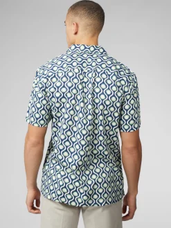Ben Sherman Shirts^Signature Retro Geo Print Shirt - Grass Green