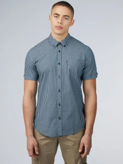Ben Sherman Shirts^Signature Short Sleeve Gingham Shirt - Petrol