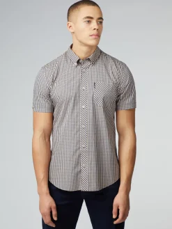 Ben Sherman Shirts^Signature Short Sleeve Gingham Shirt - Copper Orange