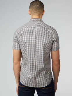 Ben Sherman Shirts^Signature Short Sleeve Gingham Shirt - Copper Orange