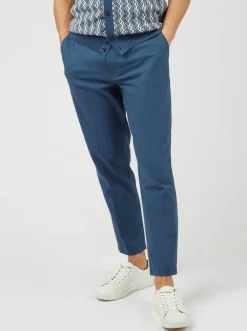 Ben Sherman Pants & Shorts^Signature Slim Taper Linen Trousers - Blue