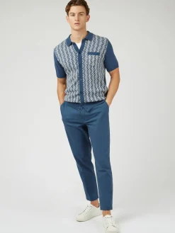 Ben Sherman Pants & Shorts^Signature Slim Taper Linen Trousers - Blue