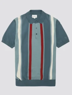 Ben Sherman Sweaters & Knits^Signature Vertical Stripe Polo - Teal
