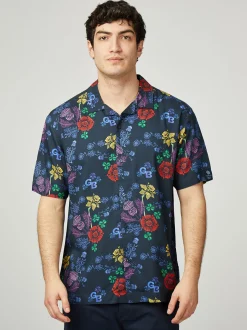 Ben Sherman Shirts^Team GB Floral Shirt - Dark Navy