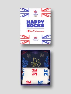 Ben Sherman Accessories^The Champions Happy Socks 2 Pack Gift Box Blue/White
