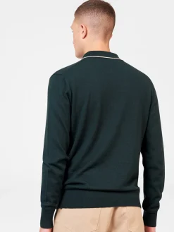 Ben Sherman Sweaters & Knits^Tipped Merino Knit Sweater Polo Dark Green