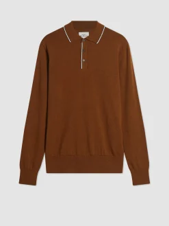 Ben Sherman Sweaters & Knits^Tipped Merino Knit Sweater Polo - Brown Utility Brown