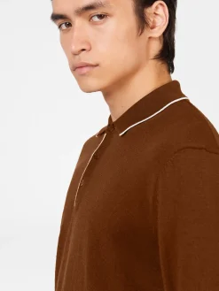 Ben Sherman Sweaters & Knits^Tipped Merino Knit Sweater Polo - Brown Utility Brown