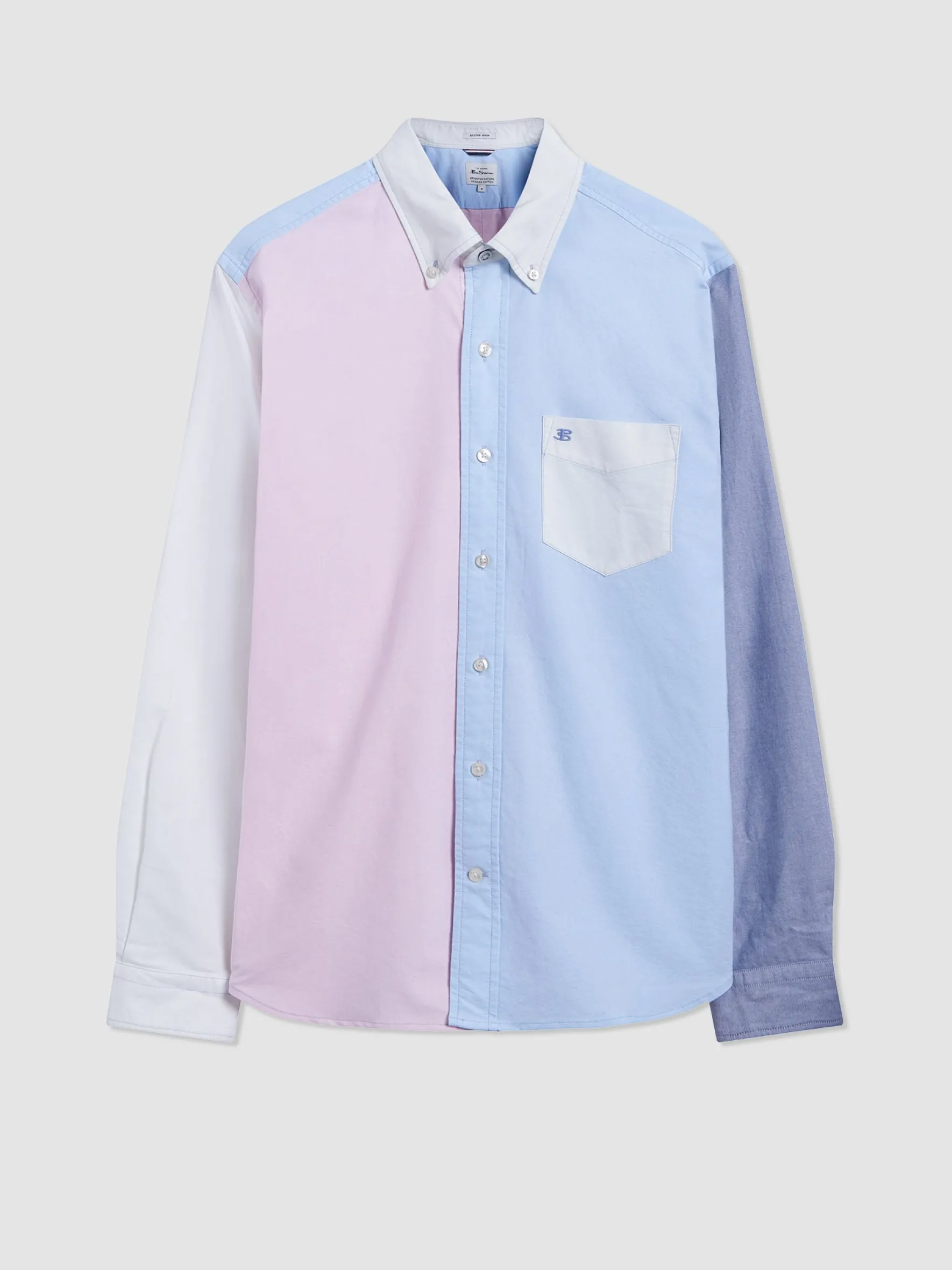 Ben Sherman Shirts^Varsity Oxford Color Blocked Organic Shirt Washed Pink