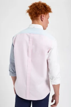 Ben Sherman Shirts^Varsity Oxford Color Blocked Organic Shirt Washed Pink