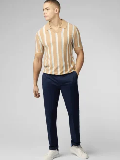Ben Sherman Sweaters & Knits^Vertical Stripe Open Neck Polo - Stone