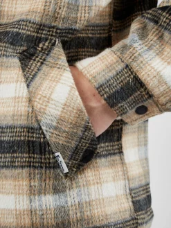 Ben Sherman Outerwear & Jackets^Wool Blend Check Coach Jacket Camel Check